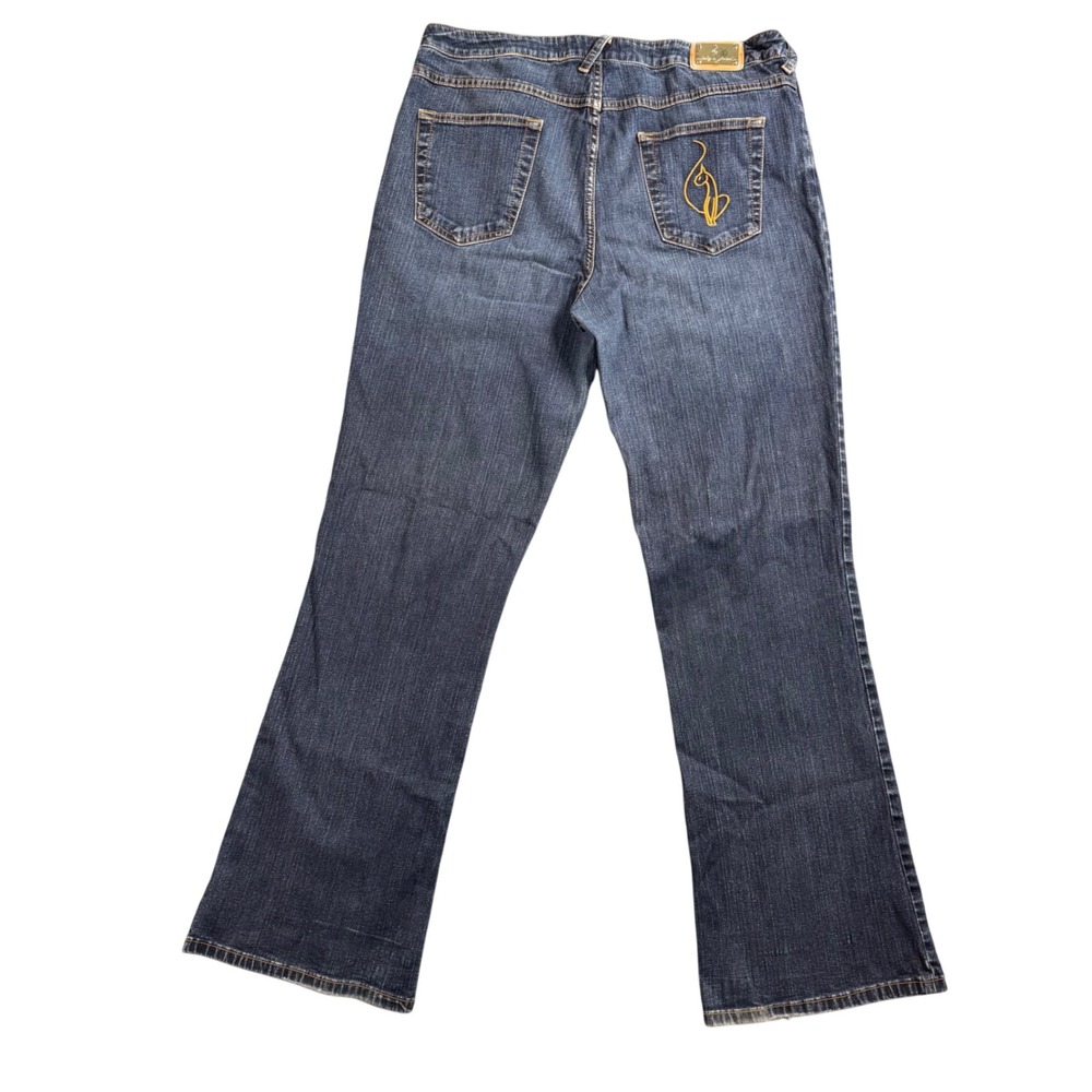 Baby Phat Jeans Womens 18 Y2K Baddie Bootcut‎ Gold Logo Streetwear - Picture 4 of 14
